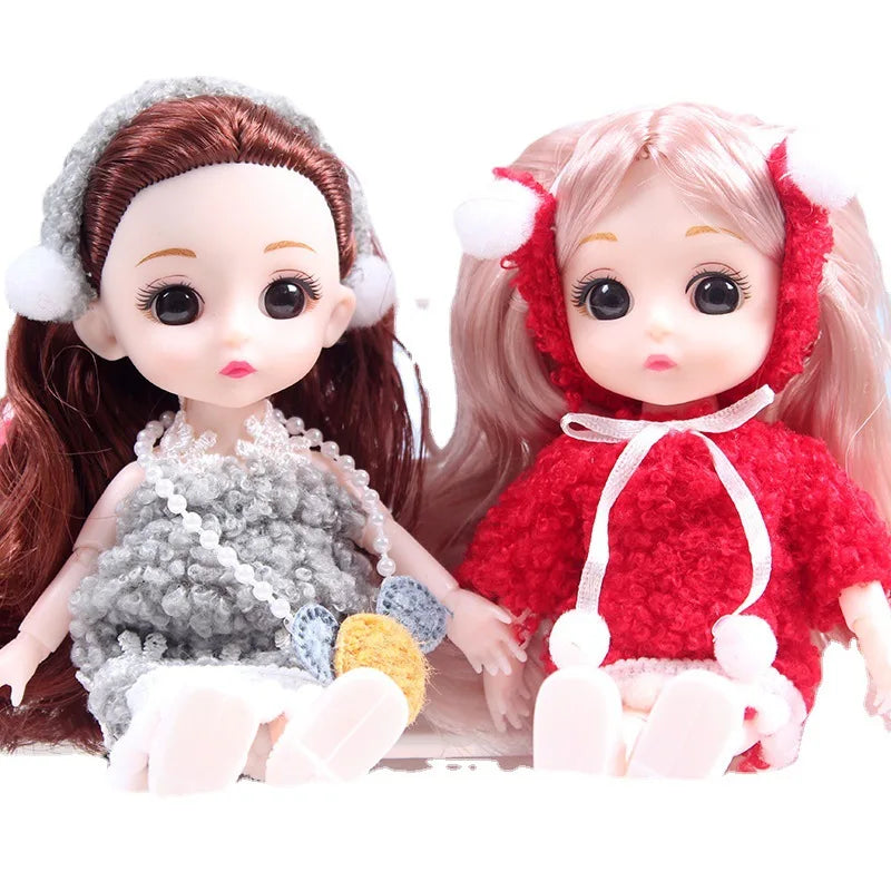 17cm Mini Bjd Doll for Girls 3 to 12 Year Old Wedding Dolls 1/12 With Hair and Clothes Full Set Christmas Gifts Toys for Kids