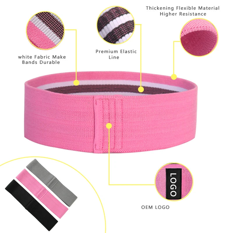 3Pcs Fabric Resistance Hip Booty Bands Glute Thigh Elastic Workout Squat Circle Stretch Fitness Strips Loops Yoga Gym Equipment