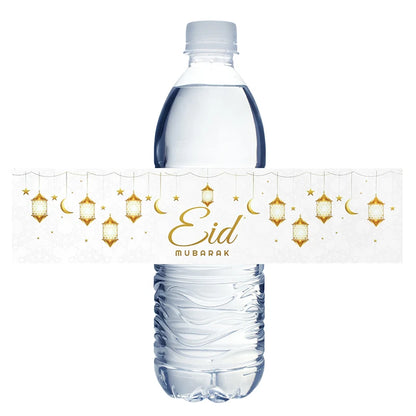10/20pcs Eid Mubarak Bottle Wrapper Paper Sticker Ramadan Kareem Festival Party Supplies Water Bottle Cover Eid Al-Fitr Decor