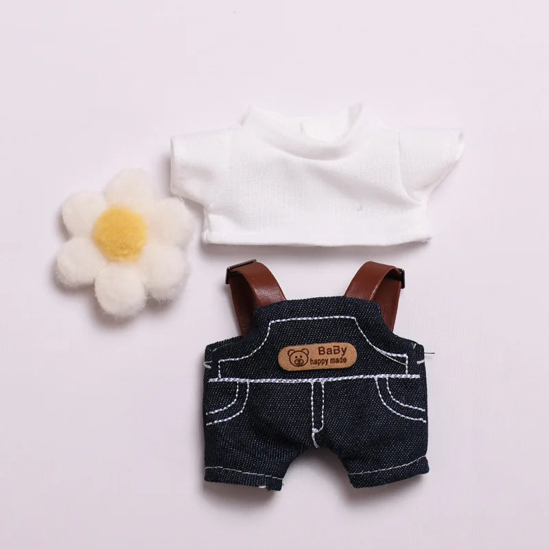 17cm Mini Plush Doll'S Clothes Outfit Accessories for Korea Kpop Exo Labubu Idol V1 V2 Black Dress Suit Clothing Gift