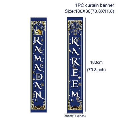 Eid Mubarak Door Banner Ramadan Decoration 2024 for Home Mubarak Ramadan Kareem Islamic Muslim Party Decor  Eid Al Adha Gifts