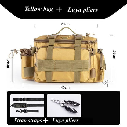 Fishing Tackle Bag Single Shoulder Crossbody Tactical Bags Men Waist Pack Fish Lures Gear Utility Storage Fishing Box Chest Bag