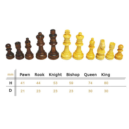 32 Pieces Wooden Chess King Height 54/65/80/92/105mm Chess Game Set Chessmen Competitions Chess Set Kid Chess IA14