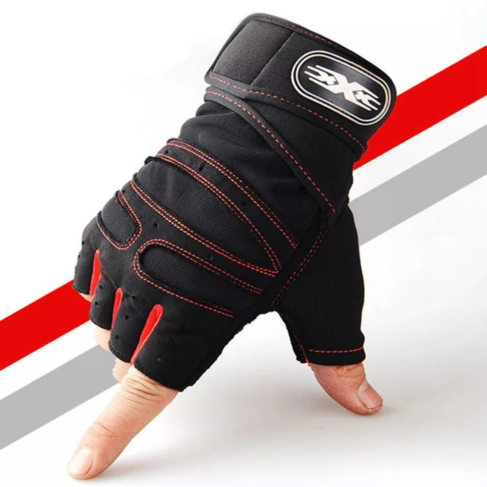 Workout Gloves for Men Women Weight Lifting Half Finger Glove With Wrist Wrap for Gym Sport Training Bicycle Motorcyclist Glove