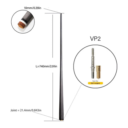 Customized 100% Carbon Fiber Shaft Billiard Pool Cue Stick 10/12/12.4/12.9/13.9mm Shaft Uni-Loc Joint Single Shaft