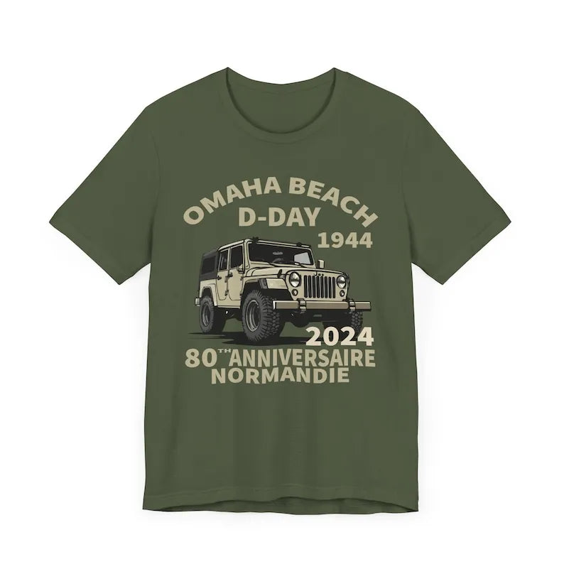 D-Day Shirt Omaha Beach Normandy Landings 80th Anniversary 1944-2024 Veteran Retro T-Shirt Gift Remembrance Day WW2 Tee Cotton