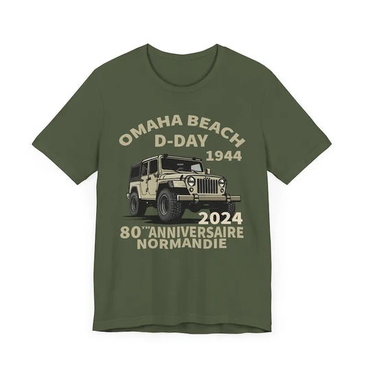 D-Day Shirt Omaha Beach Normandy Landings 80th Anniversary 1944-2024 Veteran Retro T-Shirt Gift Remembrance Day WW2 Tee Cotton