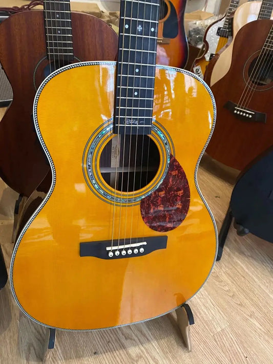 Free Shipping Factory Shop Signature Acoustic Electric Guitars  OM Acoustic Guitar 14 Frets Guitar
