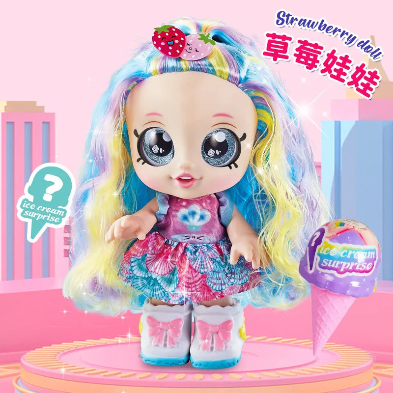 Mini Baby Play Doll Music Sing Electronic Doll Long Hair Cute Princess Dress Pretend Play House Doll Fashion Toys Gift for Girls