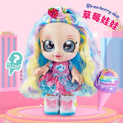 Mini Baby Play Doll Music Sing Electronic Doll Long Hair Cute Princess Dress Pretend Play House Doll Fashion Toys Gift for Girls