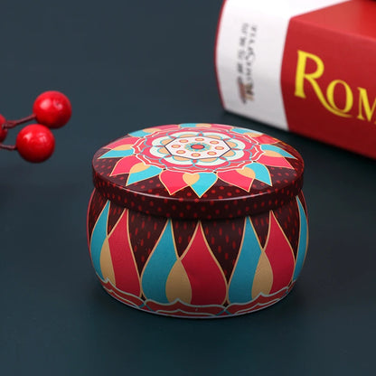 1PC Vintage Candle Tin Can Candy Cookie Storage Box Dry Spice Storage Jar Suitable DIY Candle Cosmetic Ointment Making Christmas