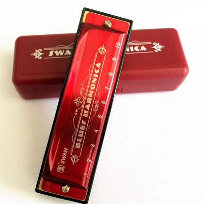 10-Holes Harmonica for Children, Harmonica With 10 Holes, Harmonica, C-Key Mouth, Musical Instrument, for Music