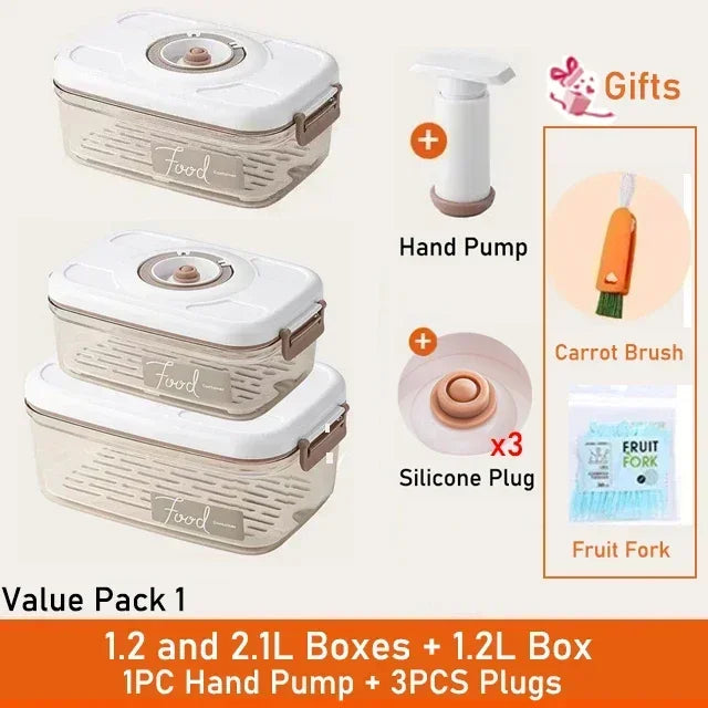 Vacuum Food Storage Box Fresh-Keeping Canister Sealed Storage Container Large Capacity Food Dispenser  Kitchen Storage Box