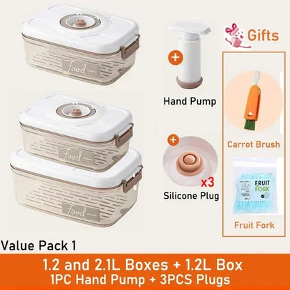 Vacuum Food Storage Box Fresh-Keeping Canister Sealed Storage Container Large Capacity Food Dispenser  Kitchen Storage Box