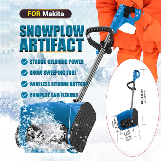 Cordless Electric Snowplow Efficient Snow Thrower,Winter Electric Snow Blower for 21V Makita Battery(Not Include) Garden Tool