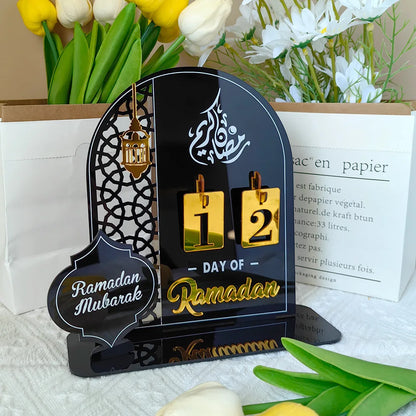 Acrylic Ramadan Countdown Calendar Gifts Day of Ramadan Calendar With Base Replacing Numbers Ramadan Mubarak Islam Advent Day