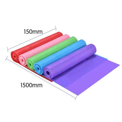 Yoga Pilates Stretch Resistance Band Exercise Fitness Band Training Elastic Exercise Fitness Rubber 150cm Natural Rubber Gym