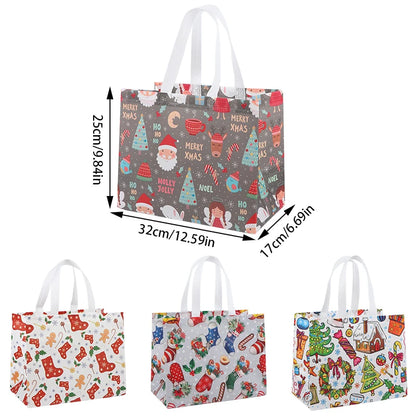 4pcs Christmas Gift Bag Santa Claus Snowman Non-Woven Tote Bag Candy Gift Packaging Bag 2023 Christmas Party Home Navidad Noel