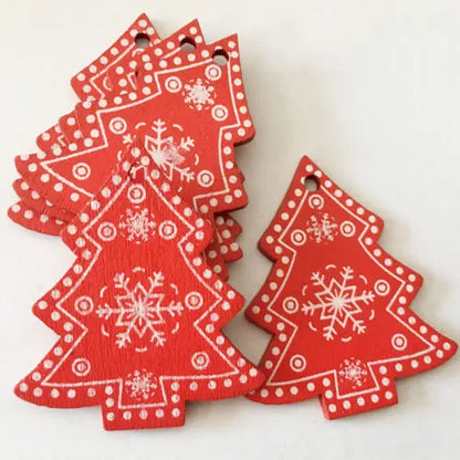 12pcs/Set Wooden Christmas Tree Toys Christmas Ornaments Christmas Decoration Party Home Wedding New Year 2022 Noel Navidad