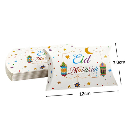 10Pcs Ramadan Gift Boxes Paper Eid Mubarak Candy Cookie Boxes Eid Gift Packing Box Ramadan Decoration 2025 Muslim Islamic Party