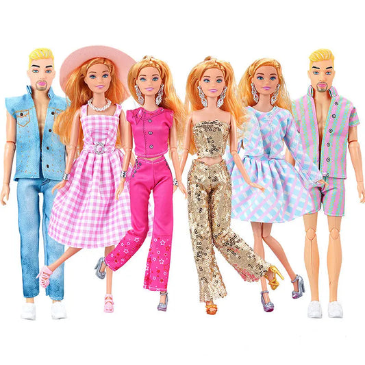 30cm Male/ Female Doll Full Set 1/6 Bjd Ken Doll With Clothes Girls Dress Up Toys Gifts