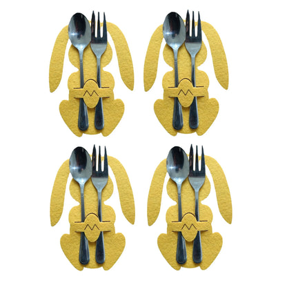 4Pcs/Set Easter Knife Fork Bags Non-Woven Cartoon Sheep Easter Rabbit Cutlery Holder Bag Tableware Organizer Easter Decorations