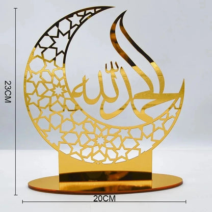 Ramadan Tray Table Centerpieces Plate Acrylic Ramadans Eid Mubarak Decorations for Home 2024 Islam Muslim Festival Party Gifts