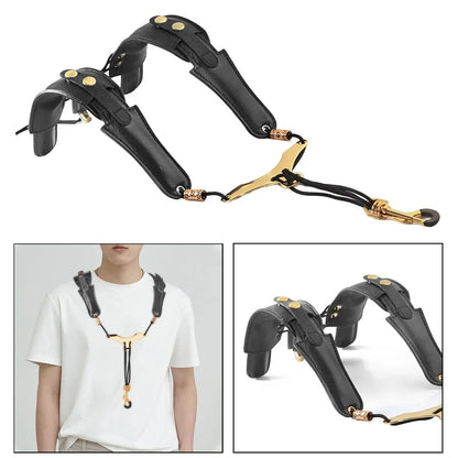 Professional Sax Harness Saxophone Strap Saxophone Shoulder Strap Adjustable Length for Alto / Tenor / Baritone Saxophone