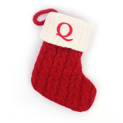 Merry Christmas Socks Red Snowflake Alphabet Letters Christmas Stocking Christmas Tree Pendant Decorations for Home Xmas Gift