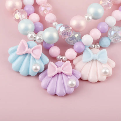Makersland Kids Necklaces for Girls Ice Cream Pendant Beaded Resin Necklace Candy Color Cartoon Cute Jewelry Christmas Presents