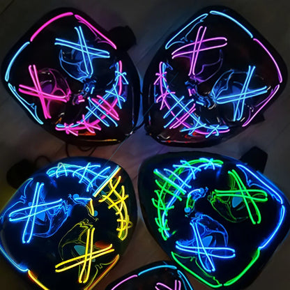 Halloween Mask LED Light Up Full Face Mask,Holiday Cosplay Halloween Costume Masquerade Party Carnival Gift