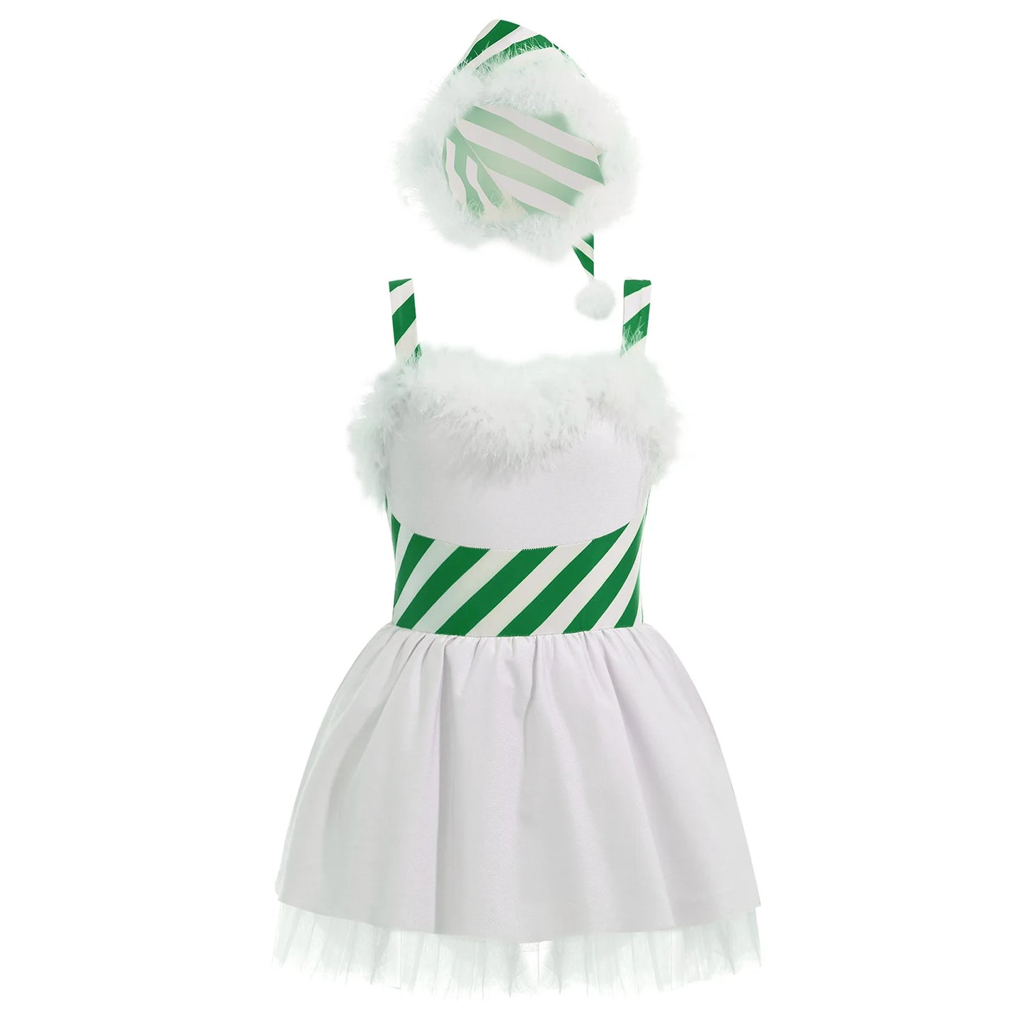 Girls Christmas Dance Dress Sleeveless Ballet Skating Gymnastics Leotard Tutu Xmas Carnival Party Cosplay Performance Costume