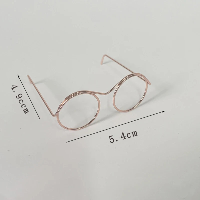 5pcs Cute Round Doll Glasses Frame for Bjd Fashion Plush Toy Glasses Dolls DIY Accessories Dress Up Toys for Girls