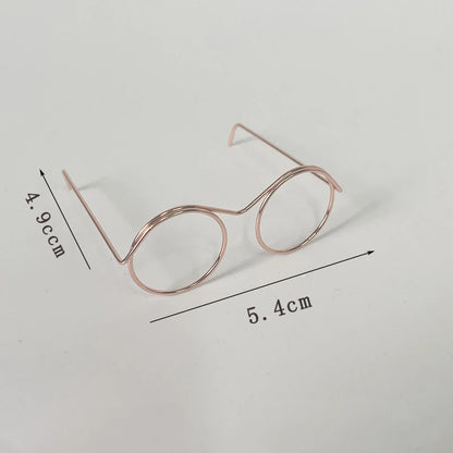 5pcs Cute Round Doll Glasses Frame for Bjd Fashion Plush Toy Glasses Dolls DIY Accessories Dress Up Toys for Girls
