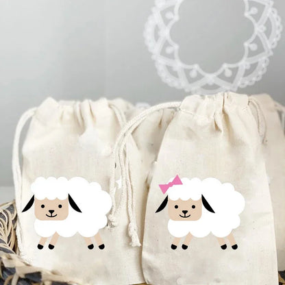 5pcs Sheep Gift Bags Barnyard Farm Animal Themed Baby Shower Boy Girl Birthday Party Eid Mubarak Al Adha Al-Adha Ramadan Favor