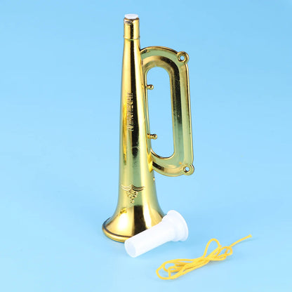 Golden Plastic Horn Trumpet for Kids - Fun Musical Instrument Toy and Cheering Prop for Parties and Sports Events