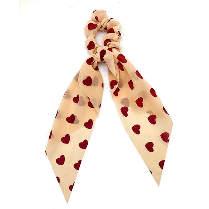 Chiffon Hair Scrunchies Women Fashion Pearl Ponytail Holder Hair Tie Hair Rope Rubber Bands Hair Accessories Bowknot Headwear