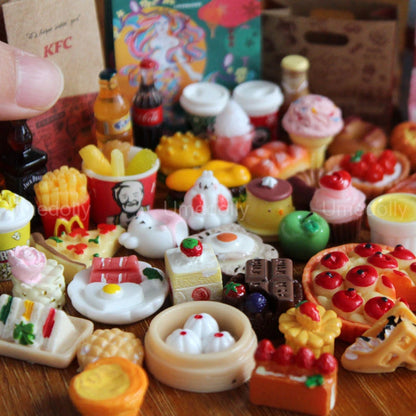 1:6 Scale Miniature Dollhouse Food Supermarket Mini Snack Simulation Cake Wine Drink for Blyth Barbies Doll Accessories Toy