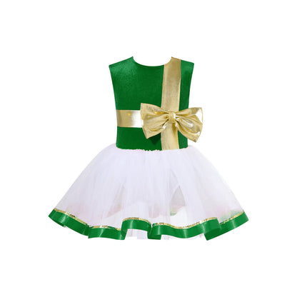 Girls Christmas Dance Dress Sleeveless Ballet Skating Gymnastics Leotard Tutu Xmas Carnival Party Cosplay Performance Costume