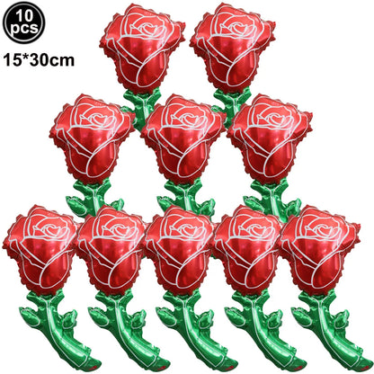 7pcs Valentines Heart Balloon 18" Foil Love Balloons Happy Valentines Balloon I Love You Balloon Valentines Day Wedding Decors