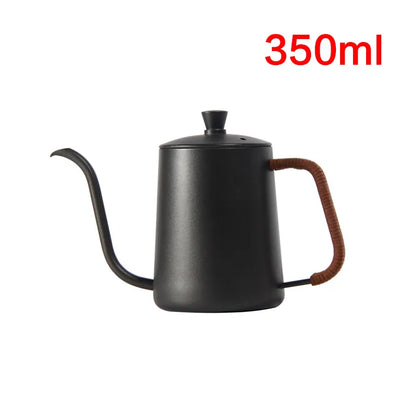 Drip Kettle 350ml 600ml Coffee Tea Pot Non-Stick Coating Food Grade Stainless Steel Gooseneck Drip Kettle Swan Neck Thin Mouth