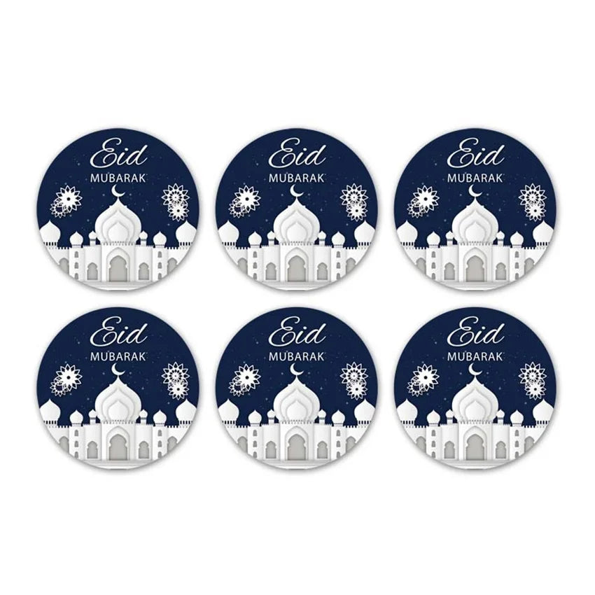 30/60pcs 4cm EID Mubarak Decorations Gift Label Stickers Islamic Muslim Eid Al-Fitr Ramadan Kareem Candy Bag Seal Party Supplies