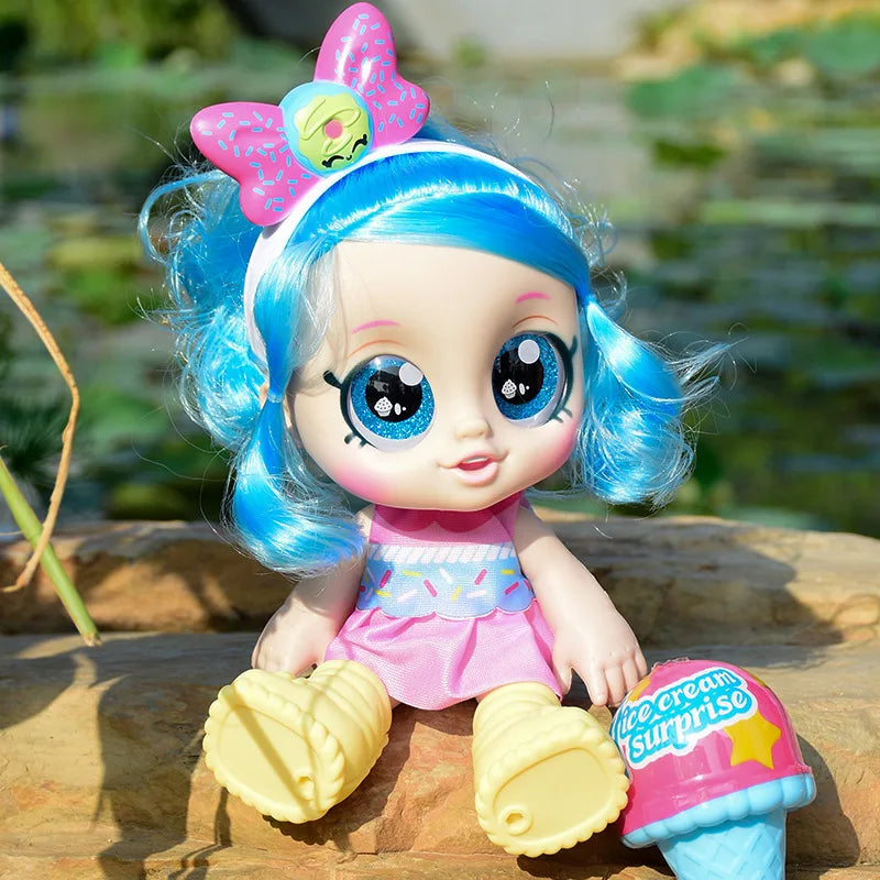 Mini Baby Play Doll Music Sing Electronic Doll Long Hair Cute Princess Dress Pretend Play House Doll Fashion Toys Gift for Girls