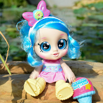 Mini Baby Play Doll Music Sing Electronic Doll Long Hair Cute Princess Dress Pretend Play House Doll Fashion Toys Gift for Girls