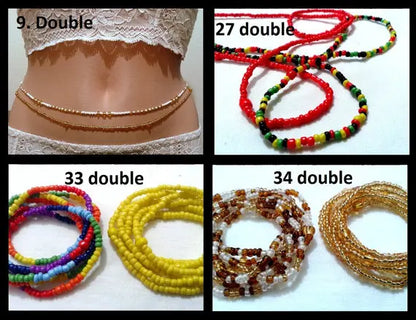 2022 Bohemia Double Layer Beads Belt Body Chain Women Summer Sexy Bikini Beach Waist Chain Charms Vintage Dress Waistband Belts