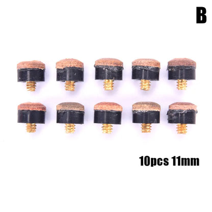 10 Pcs 10-13mm Screw on Cue Tips for Billiard Pool Cue Stick and Snooker Cue Replacement Parts Set Stick for Snooker Accessories