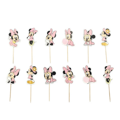 Frozen Anna Elsa Princess Theme Cupcake Picks Animal Cake Toppers Cartoon Cupcake Inserts Card Party Gift for Kid Birthday Decor