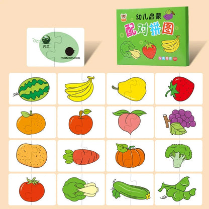 Kids Animal Puzzles for Toddlers 1 2 3 Years Boys Girls Learning Animals Memory Card Matching Game Educational Toys for Children