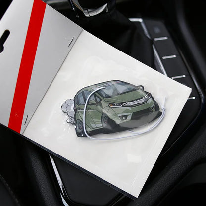 JDM Style Car Rear View Mirrow Pendent Air Freshener Solid Paper Piston Brake Wheel Rim Shock Absorber