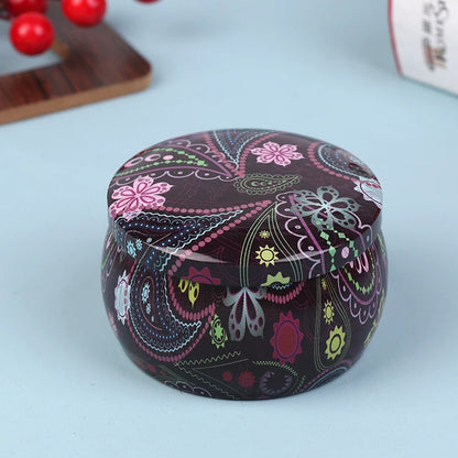 1PC Vintage Candle Tin Can Candy Cookie Storage Box Dry Spice Storage Jar Suitable DIY Candle Cosmetic Ointment Making Christmas